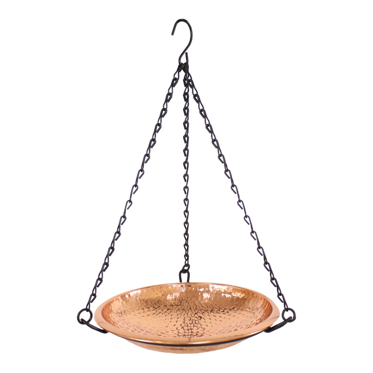 Sunnydaze Decor Copper Hand-Hammered Hanging Bird Bath or Bird Feeder with Chain by Sunnydaze